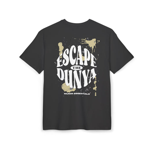 Escape the Dunya Oversized Tee - Unisex Heavyweight T-Shirt for Casual Comfort, Everyday Wear, Graphic Tee, Gifts, Streetwear
